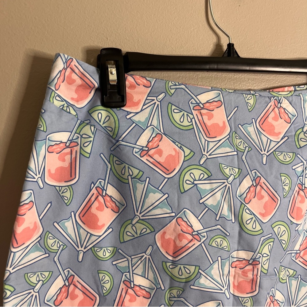 Vineyard Vines Size 6 Cotton Umbrella Drink Tropical Straight Skirt Casual - Picture 2 of 5